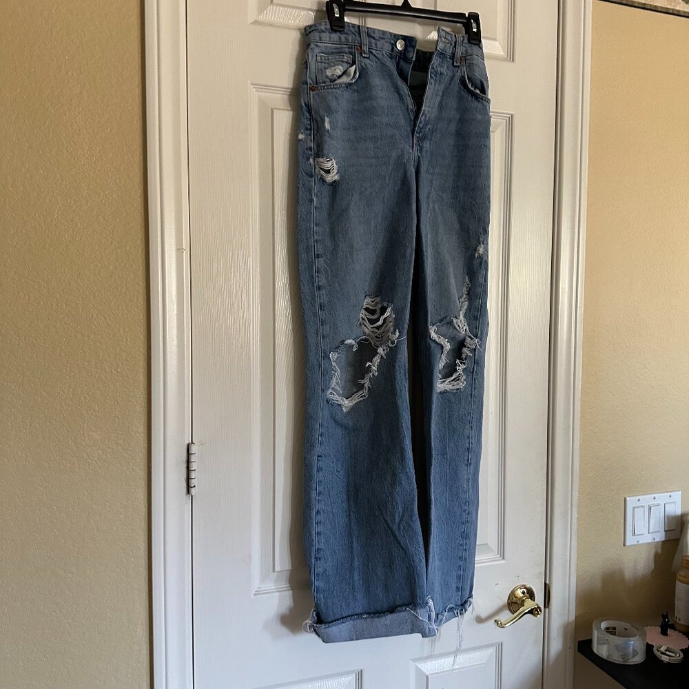 Zara Distressed High-Waist Jeans